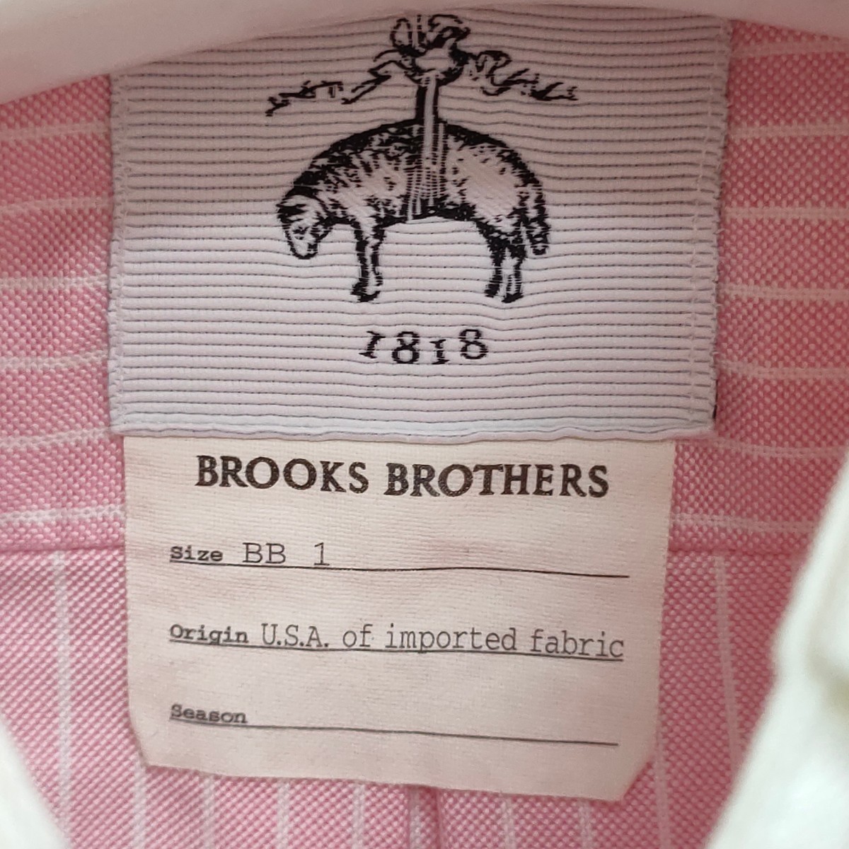 Brooks Brothers / ブルックスブラザーズ レディース ストライプ 半袖ドレスシャツ ブラウス ピンク×白ストライプ 1サイズ I-2607_画像4