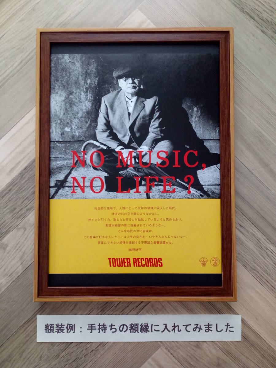 ★細野晴臣 タワレコ広告/ 簡単！入れるだけ額装セット 2011年 当時物 YMO ポスター風デザイン タワーレコード A4サイズ 送料230円～_画像8