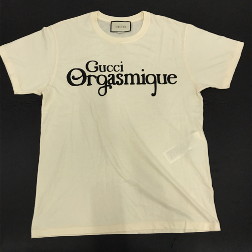 1円グッチサイズXS 170/88A オルガズミークロゴTシャツアイボリー系