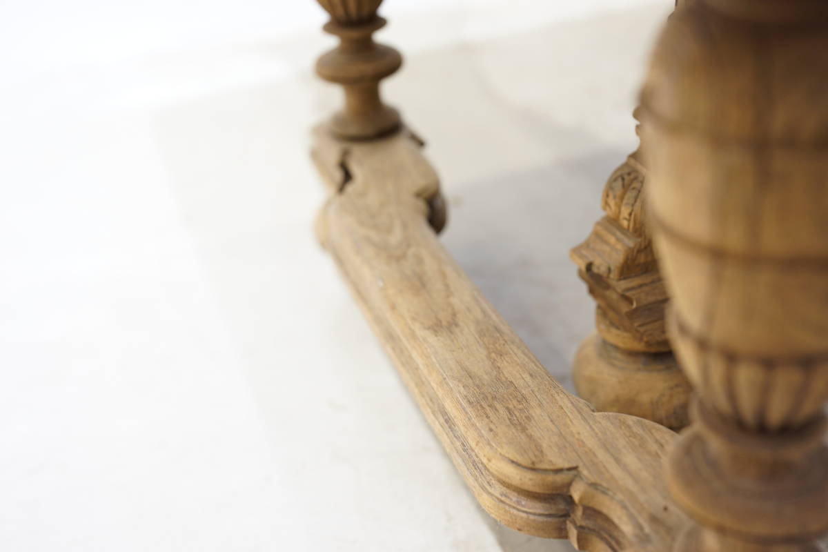 E8　フランス　アンティーク　アンリ２世様式　店舗什器　テーブル　ビンテージ　古木　彫刻　ナポレオン　LOUIS　剥離_画像10