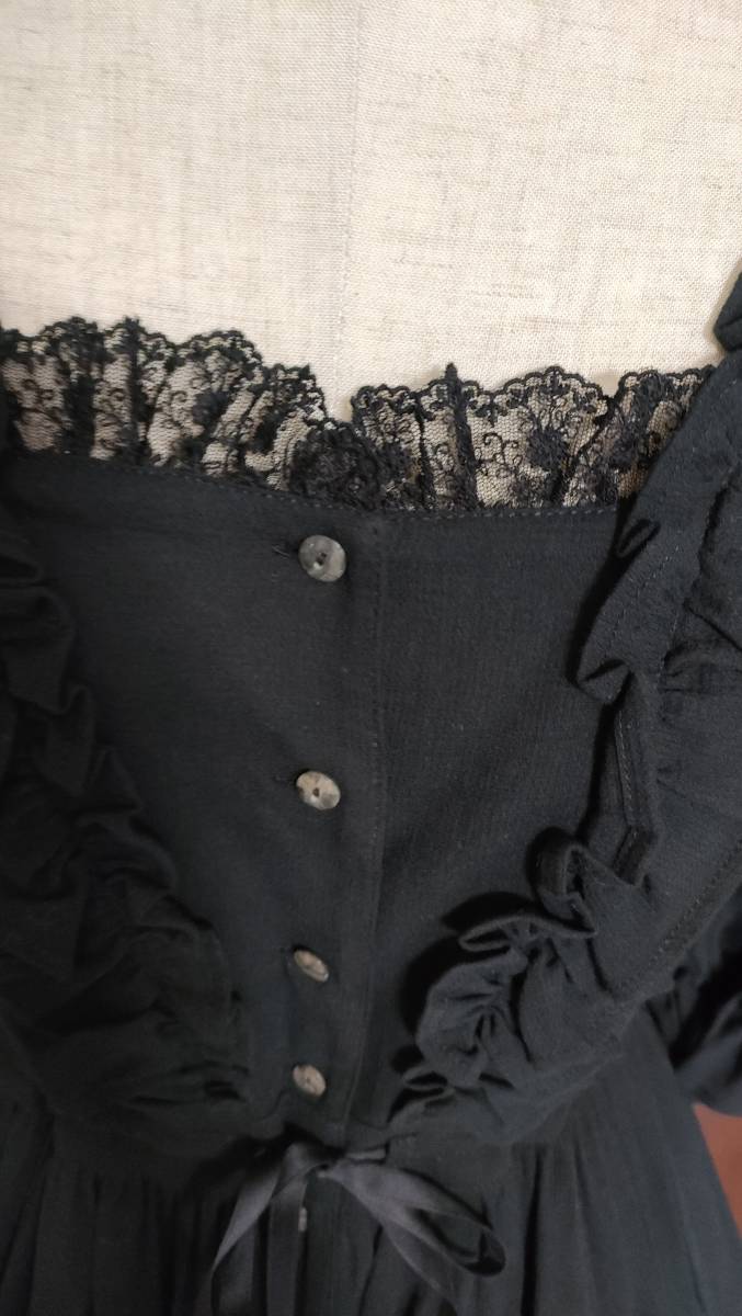 Coppelia Doll Frill Dress/victorian maidenパフスリーブワンピース/ブラック/黒/クラシカルロリィタ_画像3