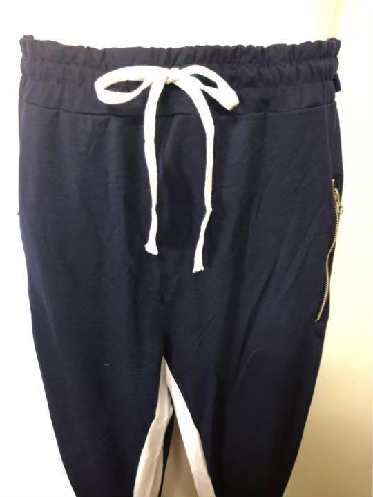  jogger pants line pants skinny sweat men's XL navy 