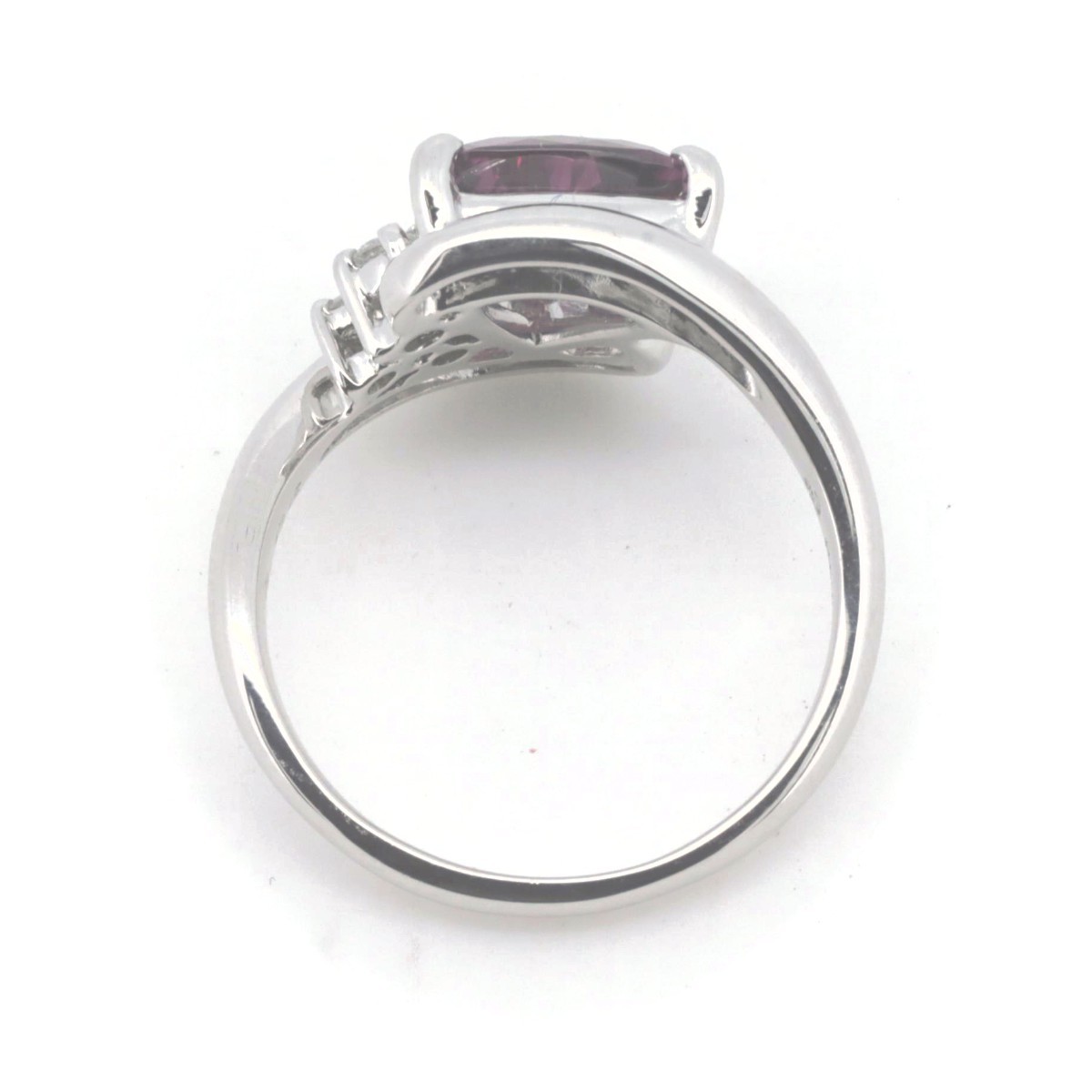 タサキ ガーネット ダイヤモンド リング 指輪 0.06ct 9号 PT900(プラチナ) 質屋出品の画像6
