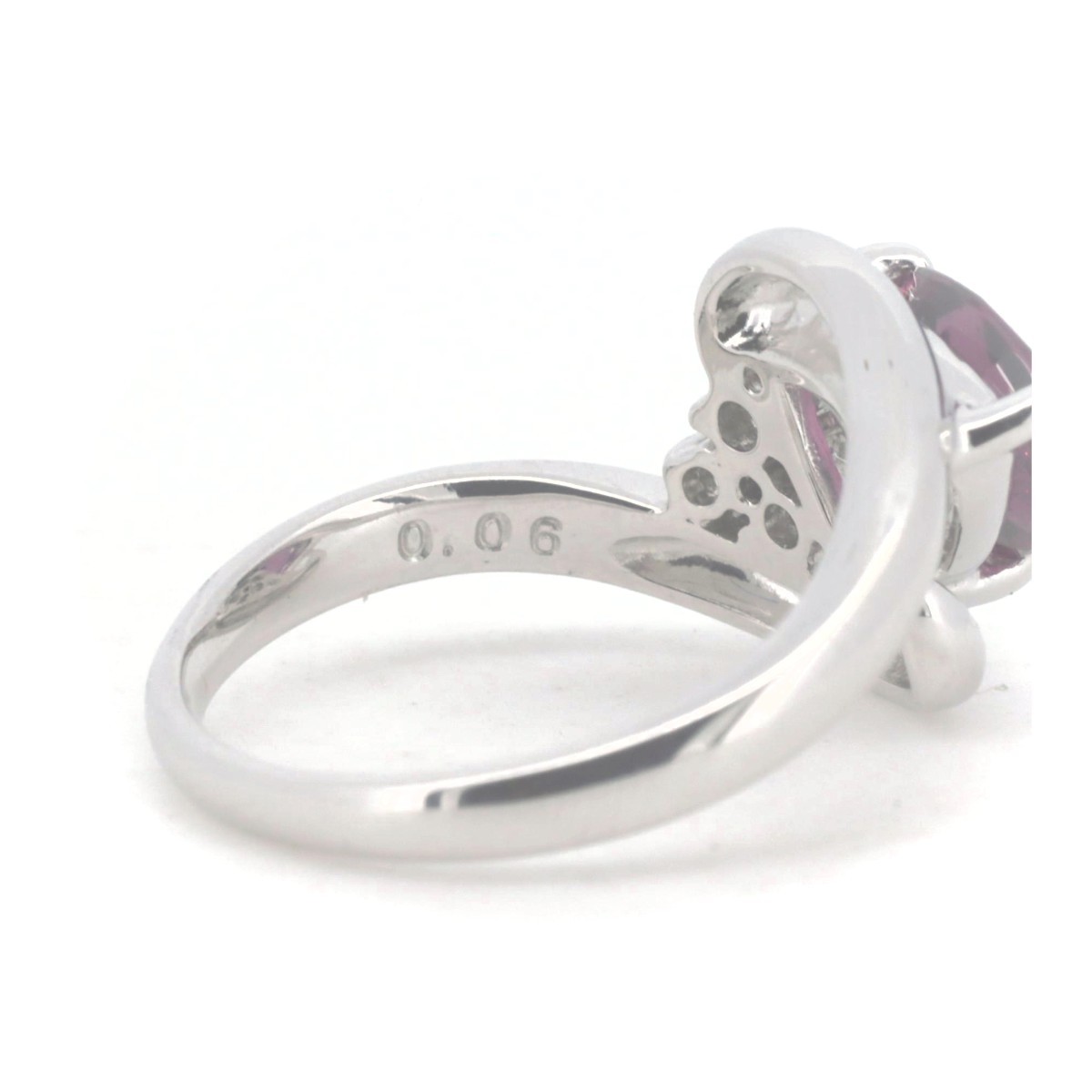 タサキ ガーネット ダイヤモンド リング 指輪 0.06ct 9号 PT900(プラチナ) 質屋出品の画像5