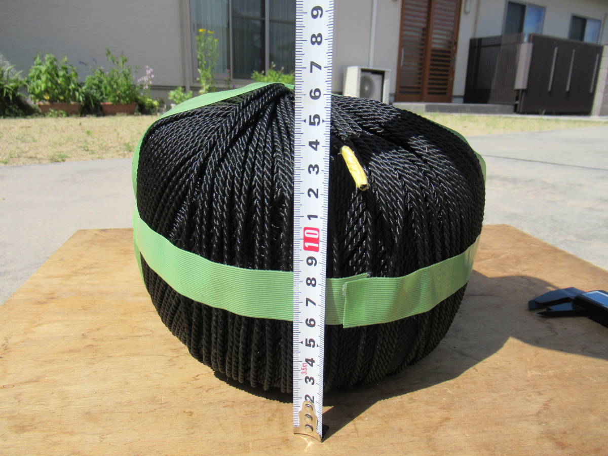 未使用 漁業 ロープ 長さ不明 太さ2.9mm 大きさφ約20cm×約16cm 約2.5kg 漁師 縄_画像8