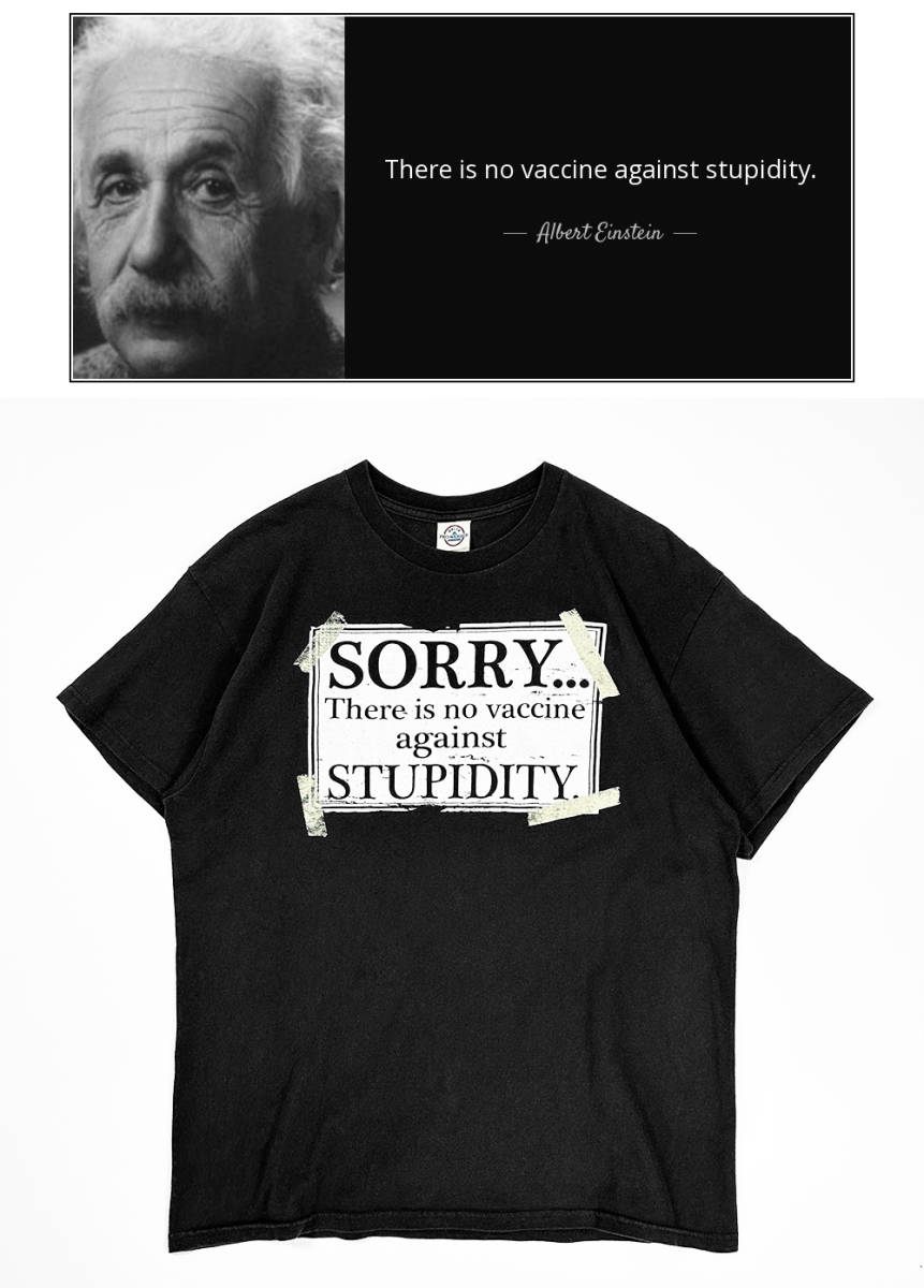 90s 00s ビンテージ◎アルバート アインシュタイン 偉人 名言 メッセージ Tシャツ DELTA ボディ 黒 L ブラック フェード Albert Einstein
