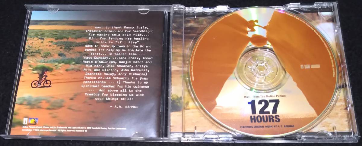 127時間 サントラCD★A.R.ラフマーン シガー・ロス ビル・ウィザーズ DIDO ダニーボイル 127 Hours A.R.Rahman　Sigur Ros　Bill Withers_画像2