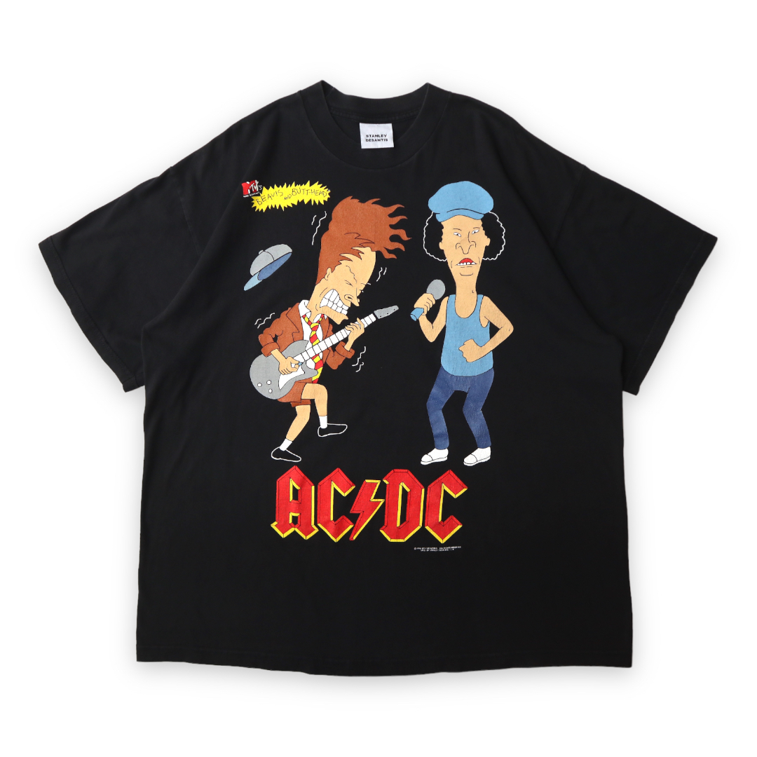 90s ACDC MTV BEAVIS AND BUTT-HEAD Tシャツ vintage ヴィンテージ バンドT ビーバス アンド バットヘッド アニメT ロック 希少