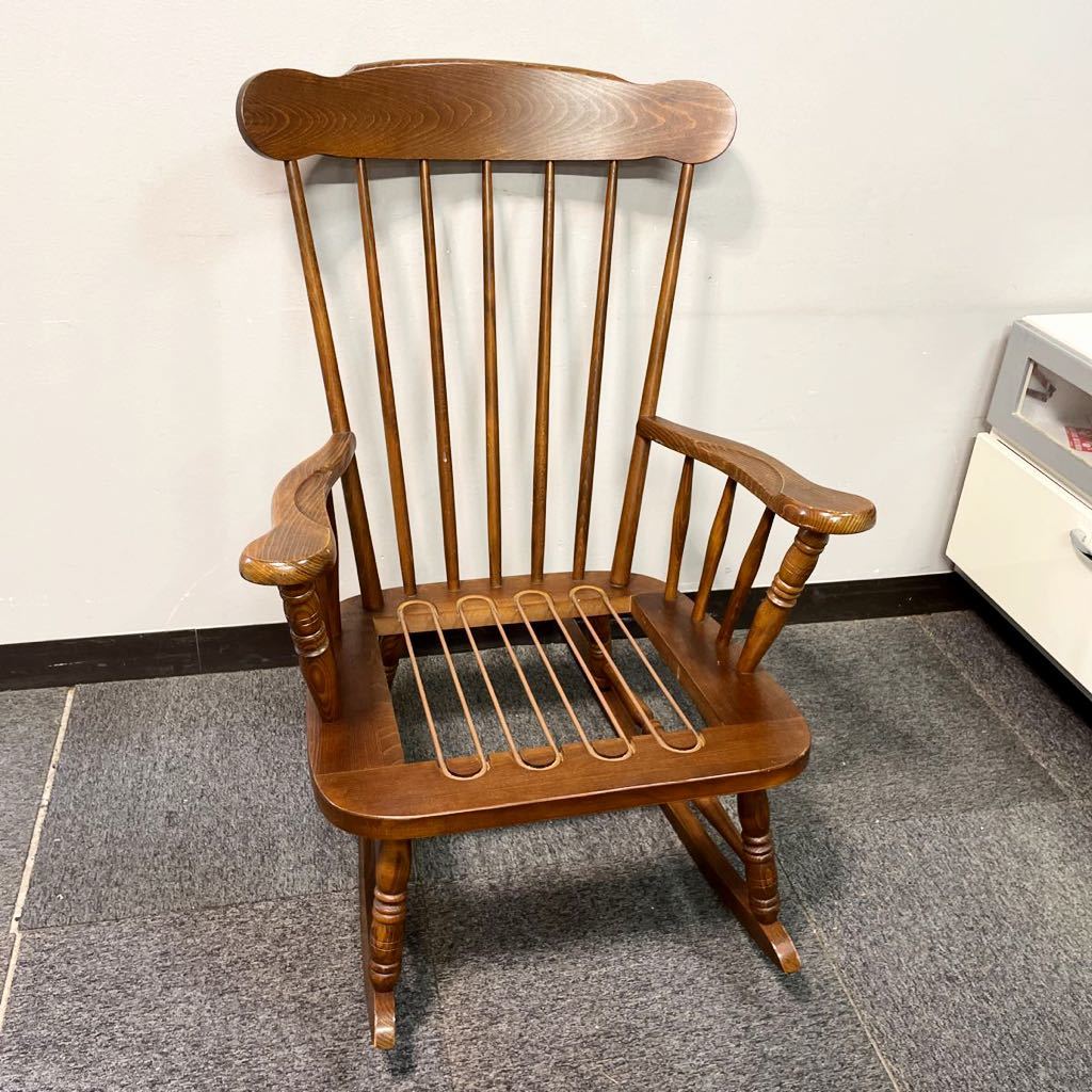 KMK 柏木工 ロッキングチェア 木製椅子 アンティーク ①-