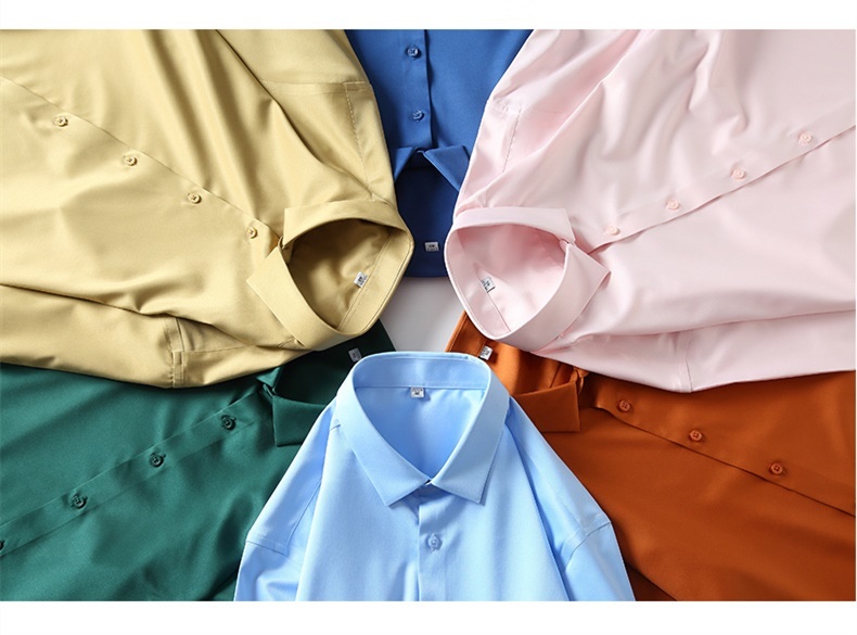 P282-M 新品DCKMANY■シルク混 長袖シャツ メンズ ノーアイロン 形態安定 ドレスシャツ ワイシャツ 無地 ビジネス シャツ/ライトブルー_画像4