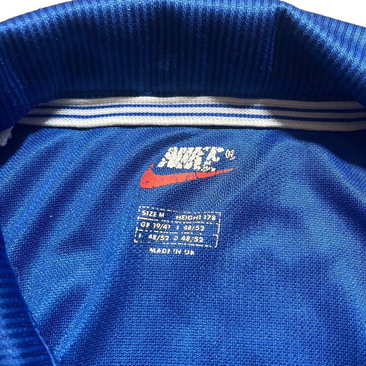 NIKE ナイキ 1996-97年 サッカー イタリア代表 ユニフォーム M ゲームシャツ　ビンテージ　サッカーイタリア代表 半袖シャツ 青 UK製_画像4