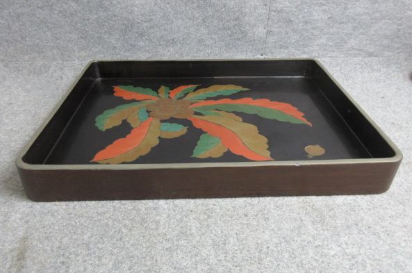 【政】32763 琉球塗広蓋 ヤシの実 漆器 骨董 古物