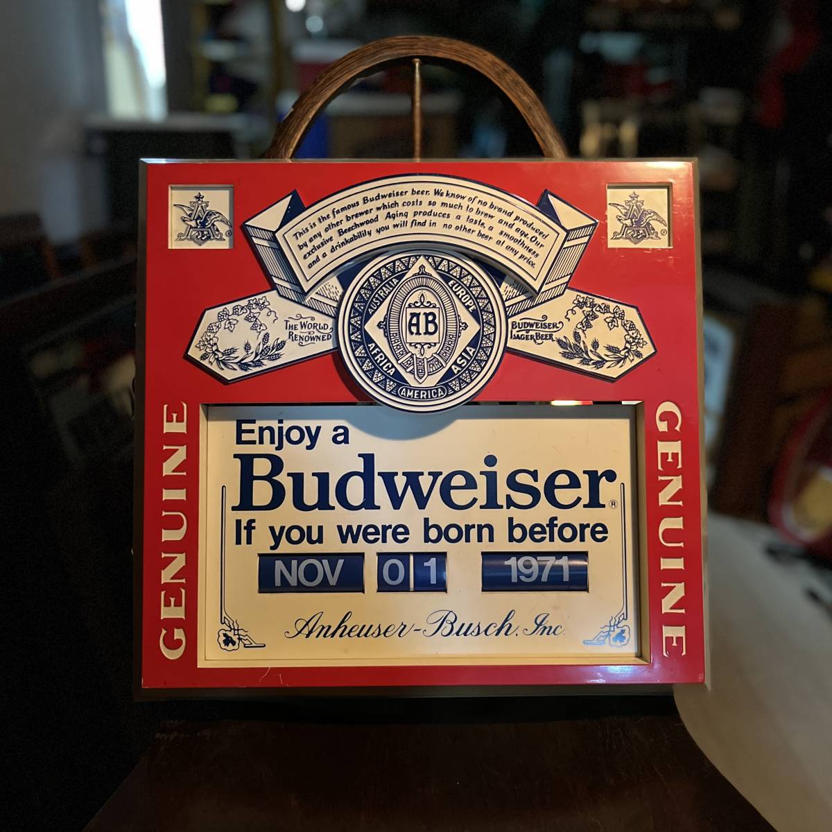 【ディスプレイ / サイン】80s Budweiser (バドワイザー) 年齢確認ディスプレイ アンハイザーブッシュ 立体 01