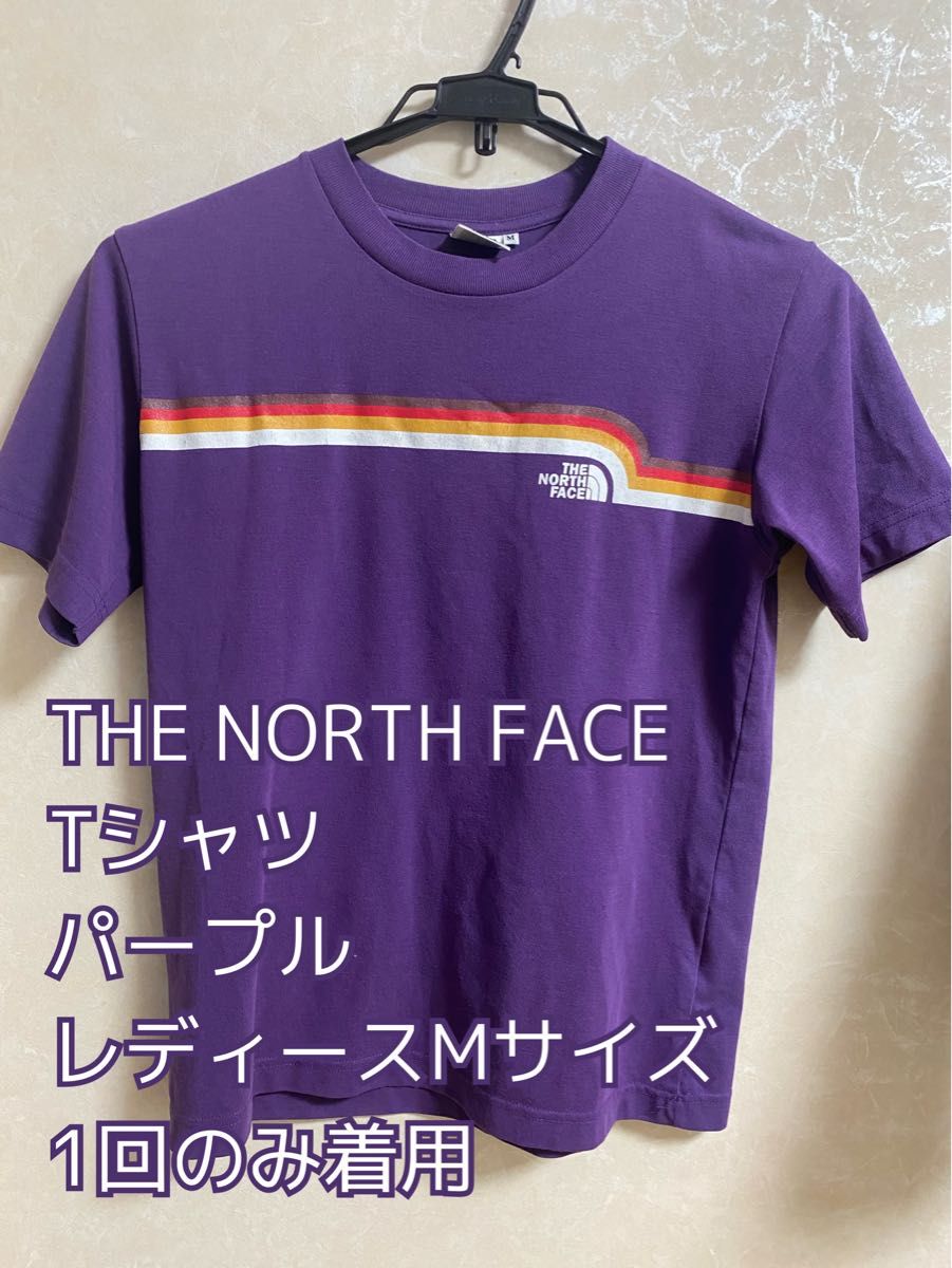 THE NORTH FACE ノースフェイスTシャツ Logo 半袖Tシャツ　紫　パープル　レディース　柄　s〜mサイズ