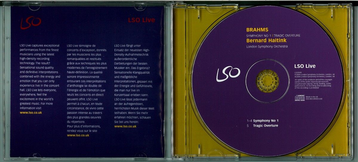 【2CDセット】 ベルナルト・ハイティンク：ブラームス／交響曲 第1番、第2番、他