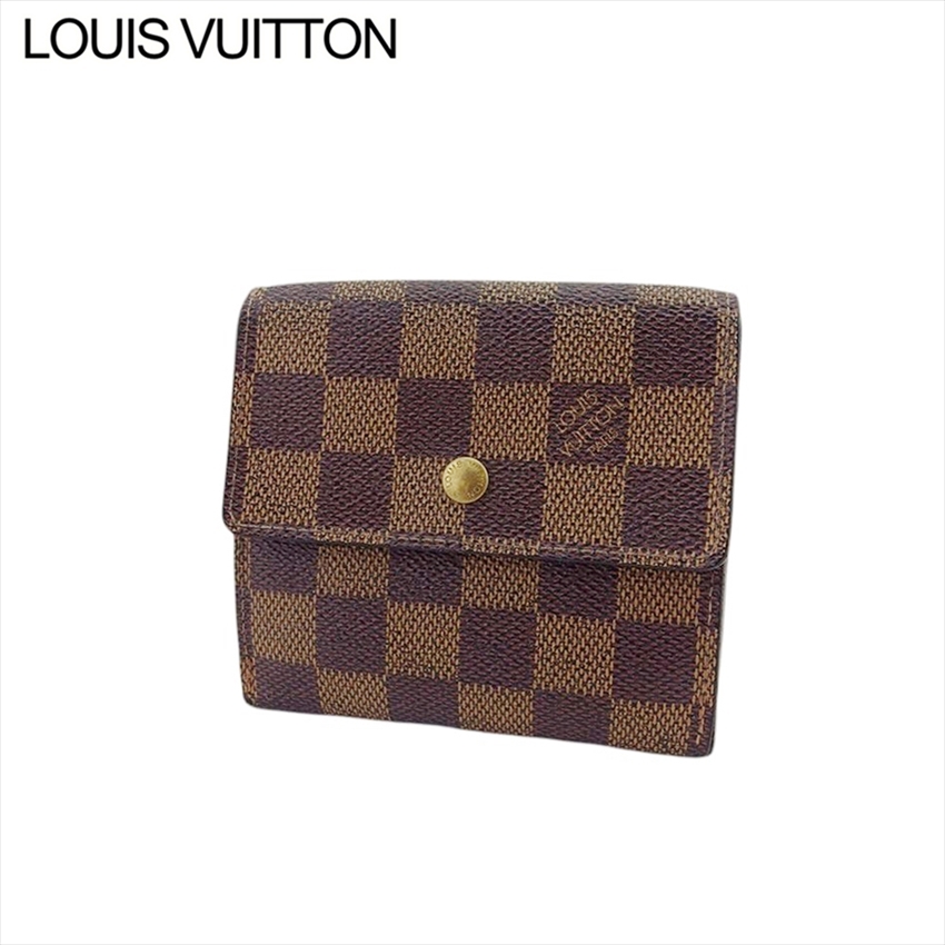 ルイ ヴィトン Wホック 財布 二つ折り 財布 ポルトフォイユ エリーズ N61652 ダミエ LOUIS VUITTON 中古