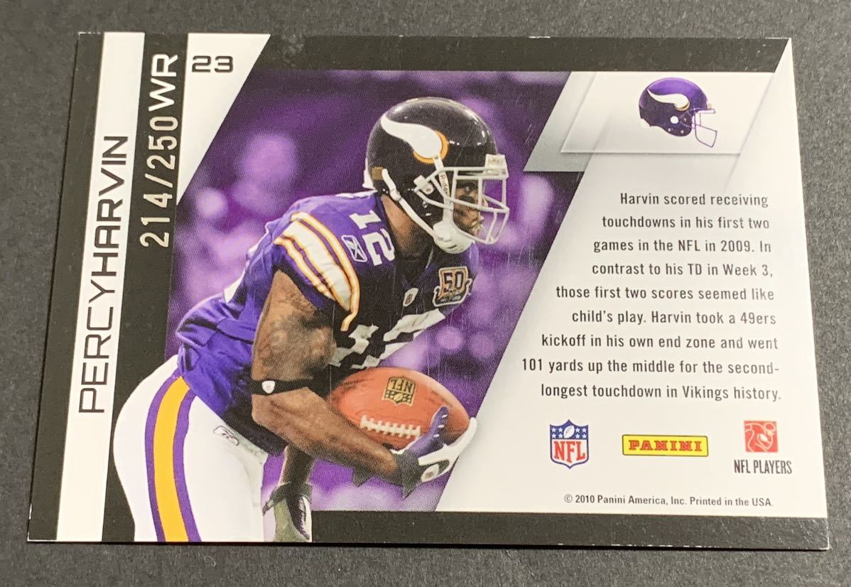 2010 Panini Gridiron Gear Percy Harvin /250 23 Vikings NFL パーシー・ハービン 250枚限定　バイキングス　パニーニ_画像2