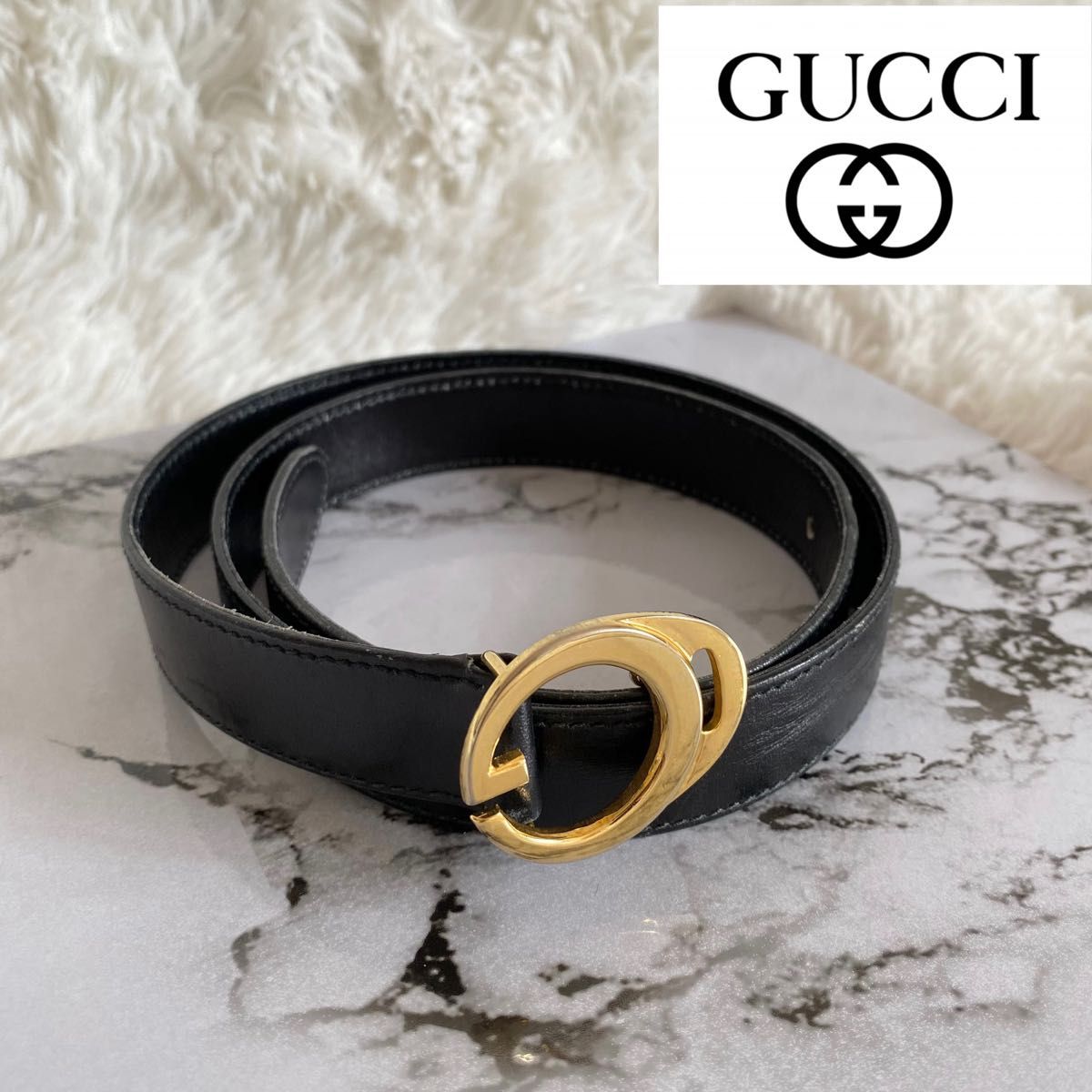 GUCCI グッチ オールドグッチ ベルト Gバックル ゴールド 金具 レザー