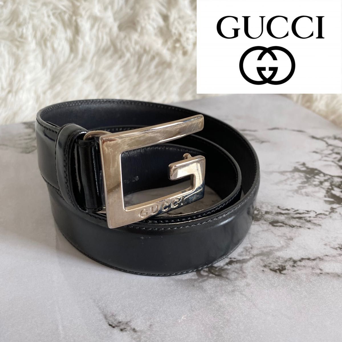 GUCCI グッチ ベルト シルバー Gロゴバックル レザー 65・26｜Yahoo