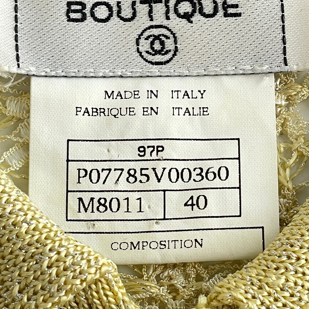 CHANEL シャネル 97P ココ釦 ノースリーブ ニットベスト イエロー