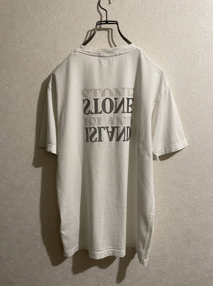 ◯ STONE ISLAND リフレクター バック ロゴ Tシャツ / ストーンアイランド ウィンドローズ カットソー ホワイト 白 S Mens #Sirchive_画像2