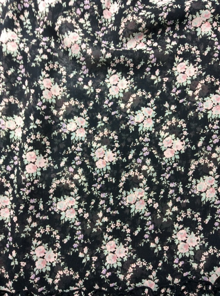 レストローズ 黒×ピンク花柄半袖チュニック サイズ2_画像5