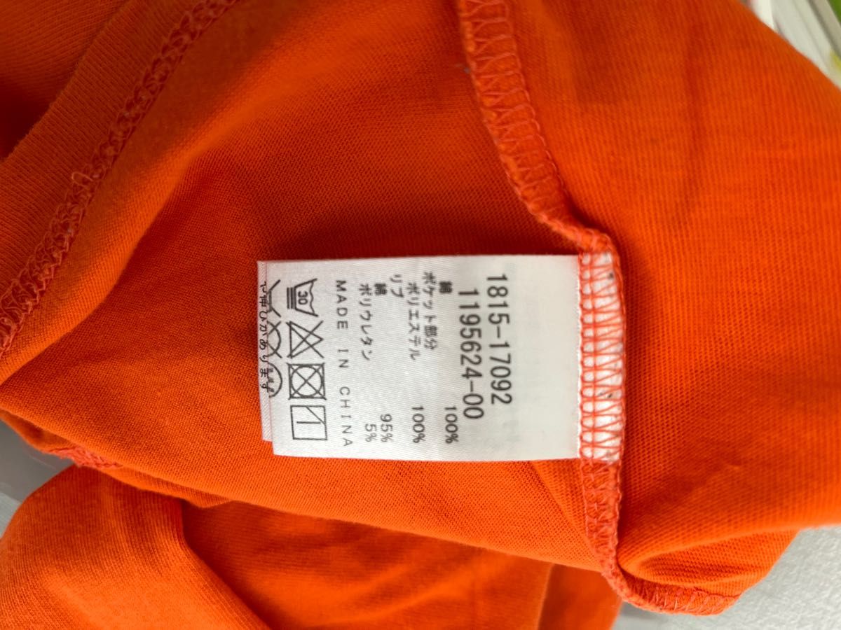 キッズ 長袖Tシャツ 150サイズ オレンジ色 前ポケット