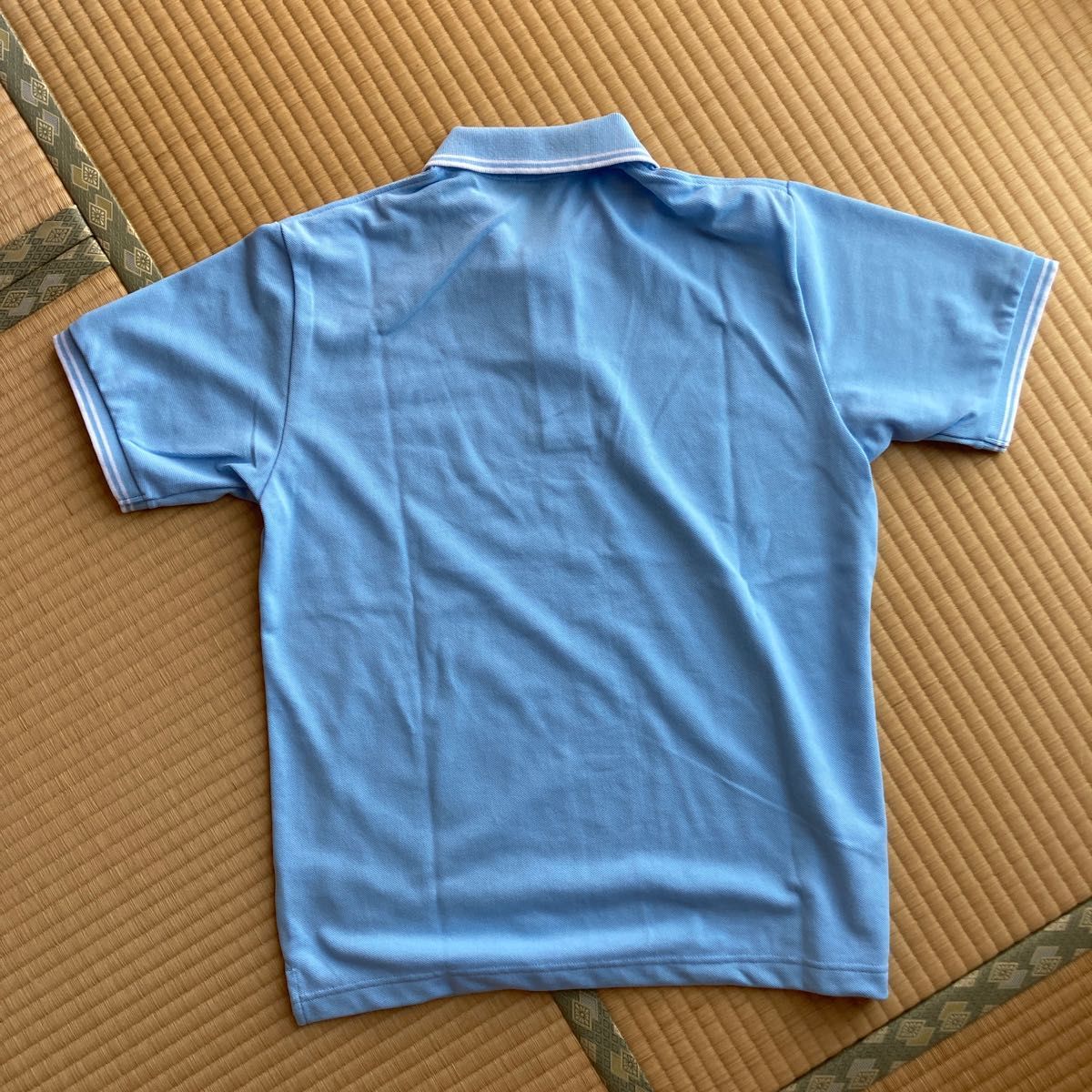 メンズ ドライポロシャツ 半袖 ライン ブルー Mサイズ　未使用