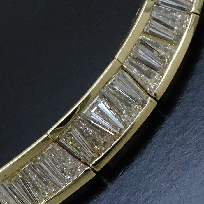  бриллиант короткое колье колье конус cut бриллиант 40ct передний и задний (до и после) K18YG желтое золото / 74821[ б/у ]