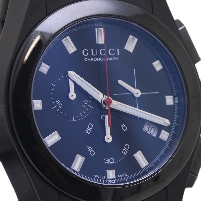  Gucci GUCCI bread te on YA115237 115.2 chronograph [\'22 year buy ] men's / 39011[ used ][ wristwatch ]
