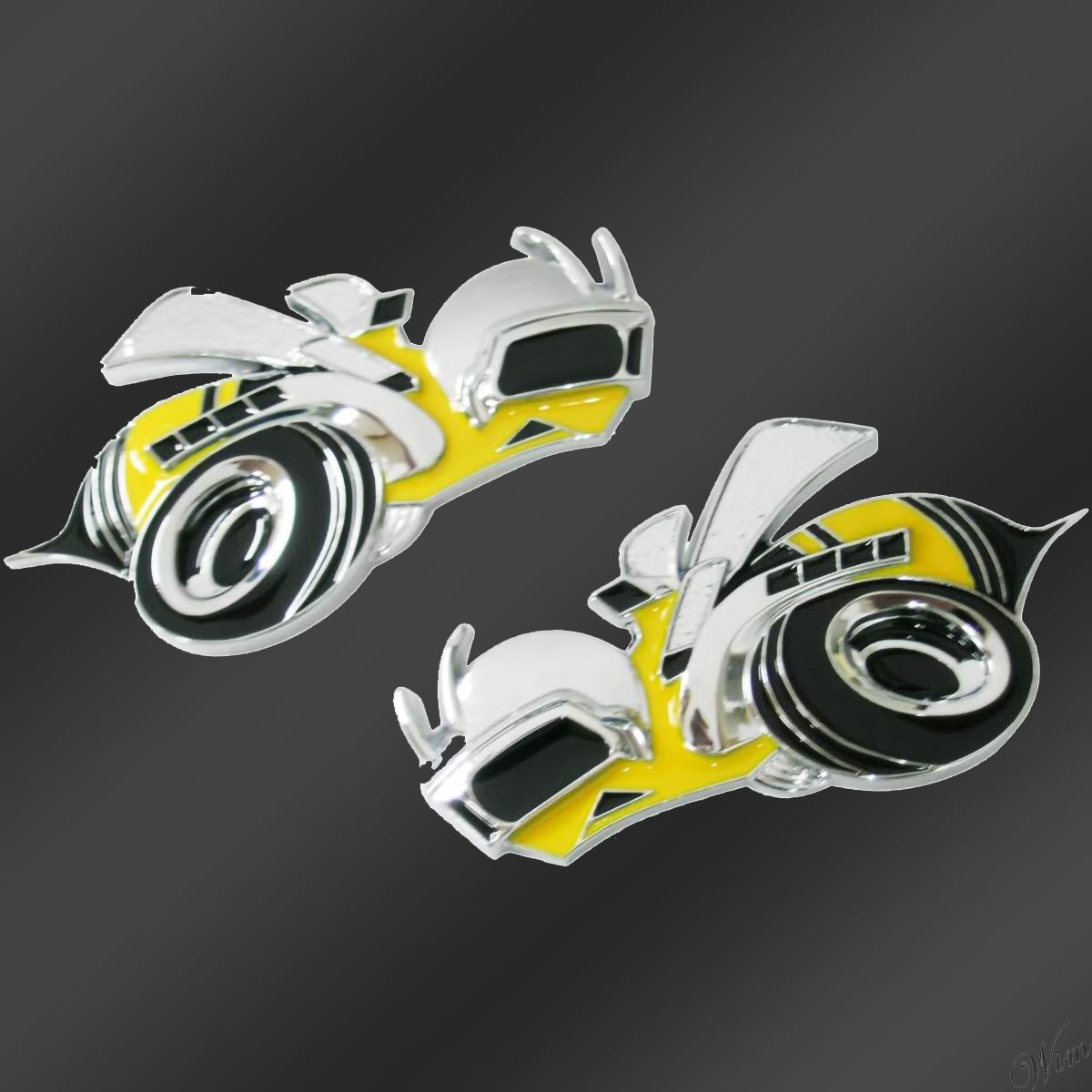 ◆バイク×ビーデザイン◆ ステッカー 2個セット 立体デザイン シール付き 簡単設置 自動車 ドレスアップ カスタム デカール ヘルメット_画像1