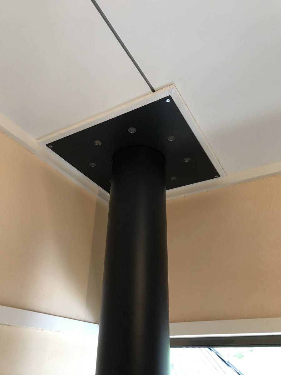 耐熱黒塗装断熱二重煙突150mm(6インチ）用 エアー・サーキュレーション・シーリング＆フロアパネル_画像6