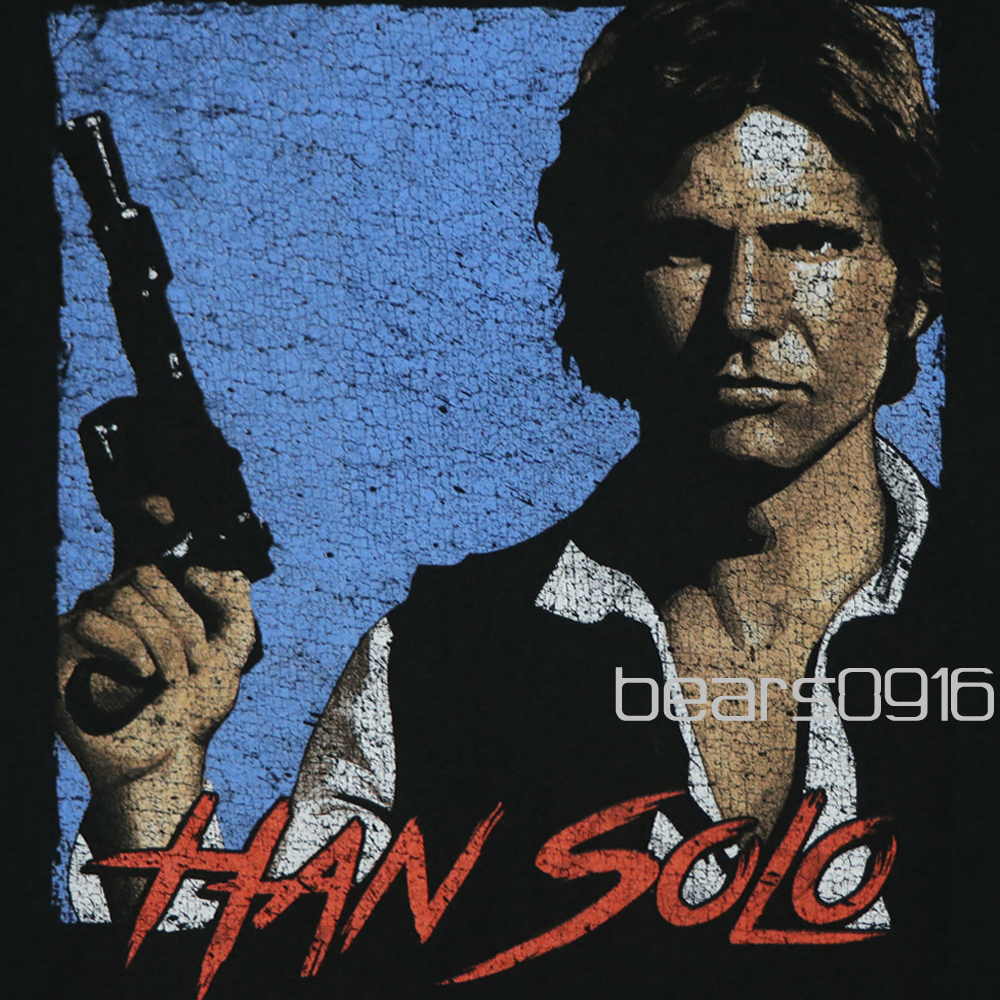 アメリカ購入 USED品 STAR WARS スターウォーズ Han Solo ハンソロ フォト Ｔシャツ 黒 2XL_画像8