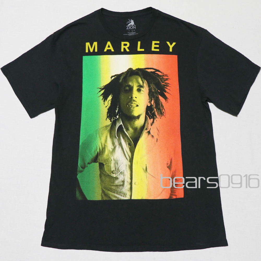 アメリカ購入 USED品 Bob Marley ボブマーリー フォト Ｔシャツ 黒 LT