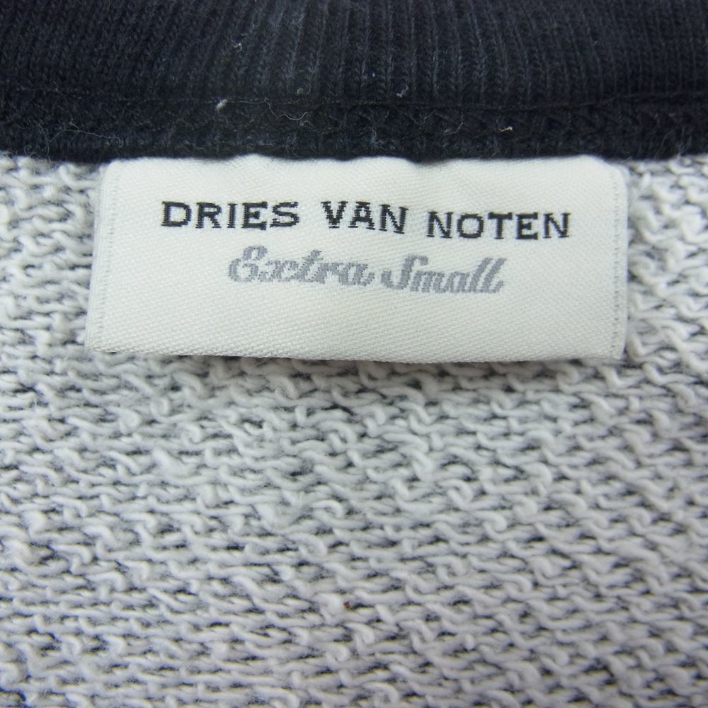 DRIES VAN NOTEN ドリスヴァンノッテン 国内正規品 メランジ ラグランスリーブ クルーネック スウェット ブラック系 S【中古】_画像4