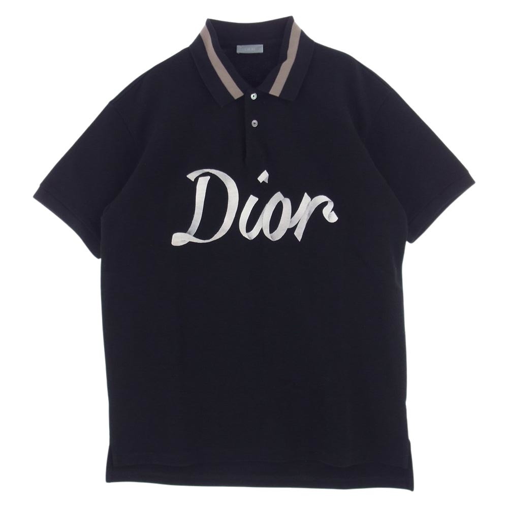 Dior ディオール 22AW 293J831A0455 ロゴ刺繍 ポロシャツ ブラック系 XL【中古】_画像1