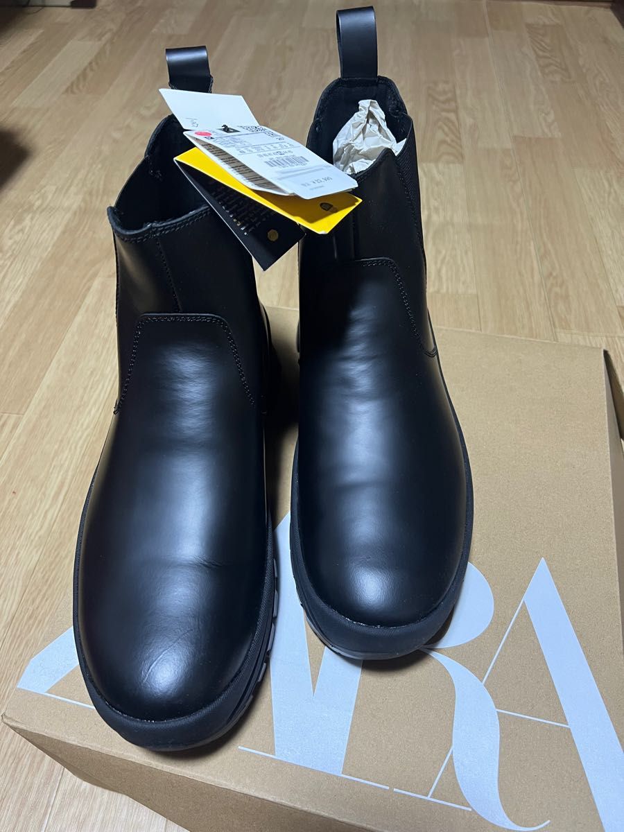 ZARA　Vibram　レザーチェルシーアンクルブーツ　サイズ43