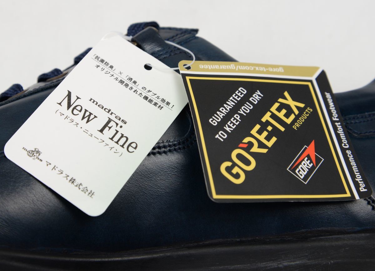 * regular price 30800 jpy madrasma gong s men's leather sneakers ( navy blue,24.5,M5005G,GORE-TEX, made in Japan ) new goods 