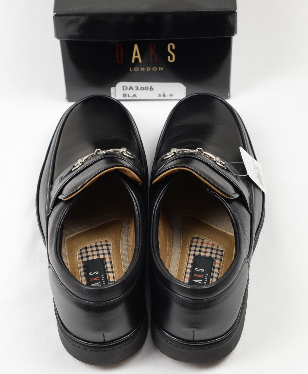 ●定価29,700円DAKSダックス紳士靴スリップオンシューズ(DA2006金具DAKSチェック,黒,26.0EEE,日本製)新品_画像5