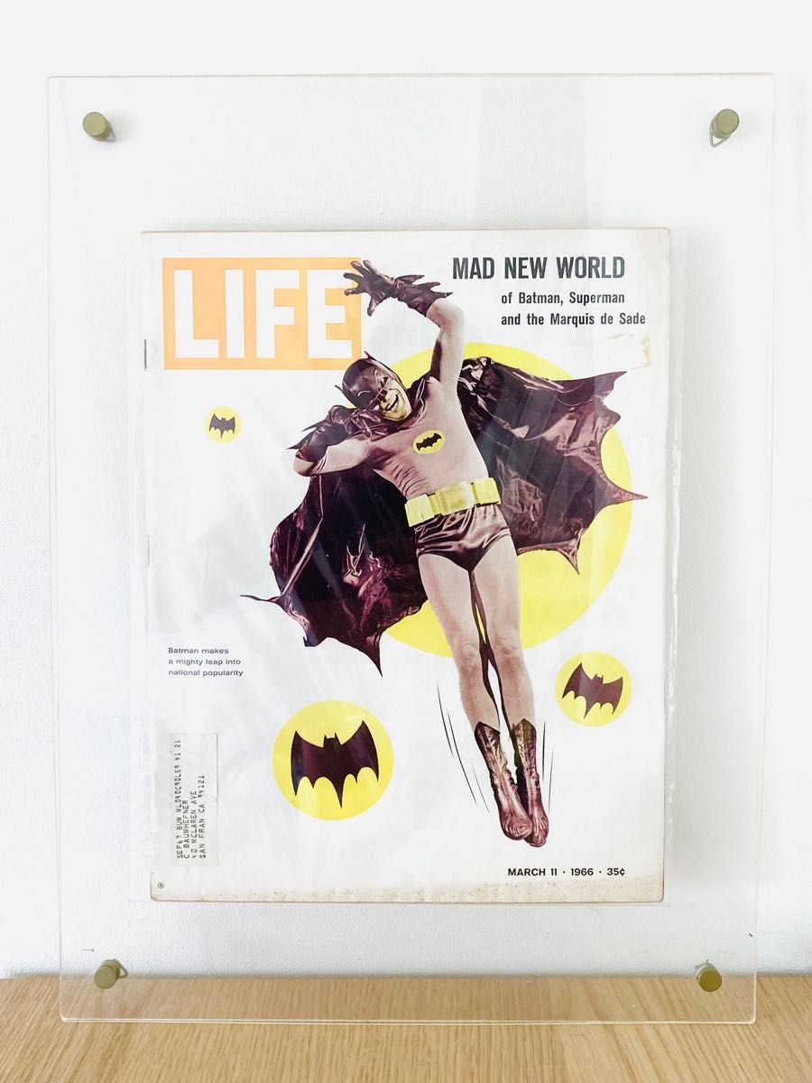【貴重本】ビンテージ『バットマン／BATMAN』TIME誌 アクリルフレーム付き