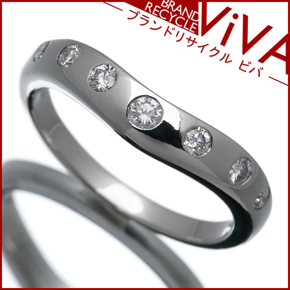 ブルガリ コロナ ダイヤモンド 7P リング 指輪 Pt950 プラチナ 6号 美品 新品仕上げ済み ゆうパケット対応可能 送料300円