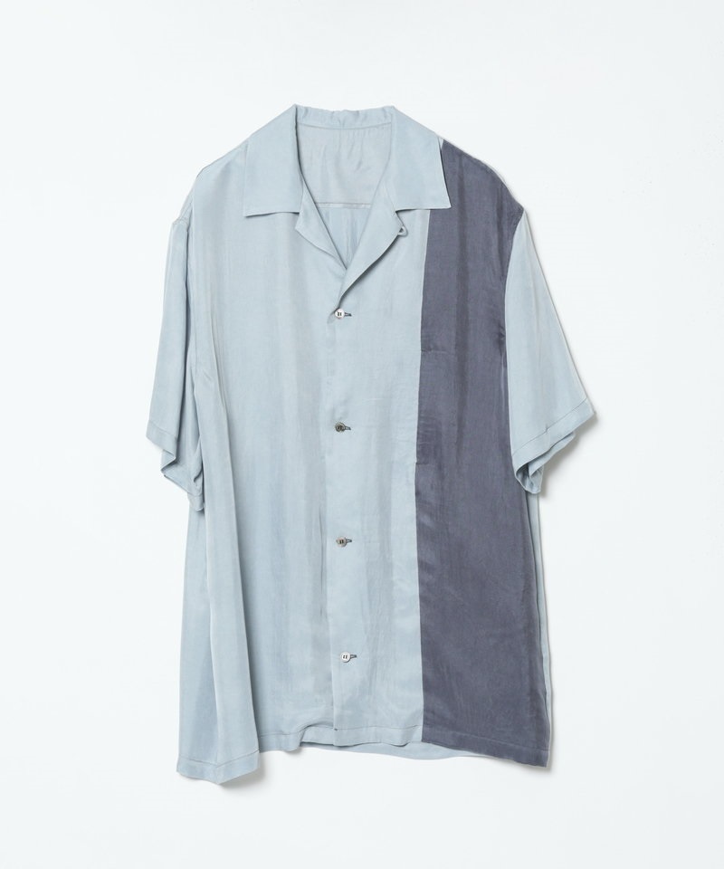 ATTACHMENT アタッチメント キュプラツイル S/S ラインシャツ CUPRA TWILL S/S LINE SHIRT サイズ 3 ブルー KS11-010_画像1