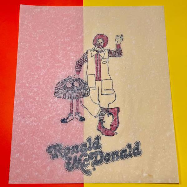 1980年代製 McDonald's マクドナルド ロナルドマクドナルド フライガイ アイロン転写紙（使用不明） 紙物 アメリカンキャラクター ドナルドの画像8