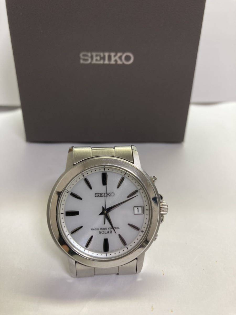 SEIKO メンズ、ソーラー、電波腕時計、スピリットSBTM167 箱付_画像1