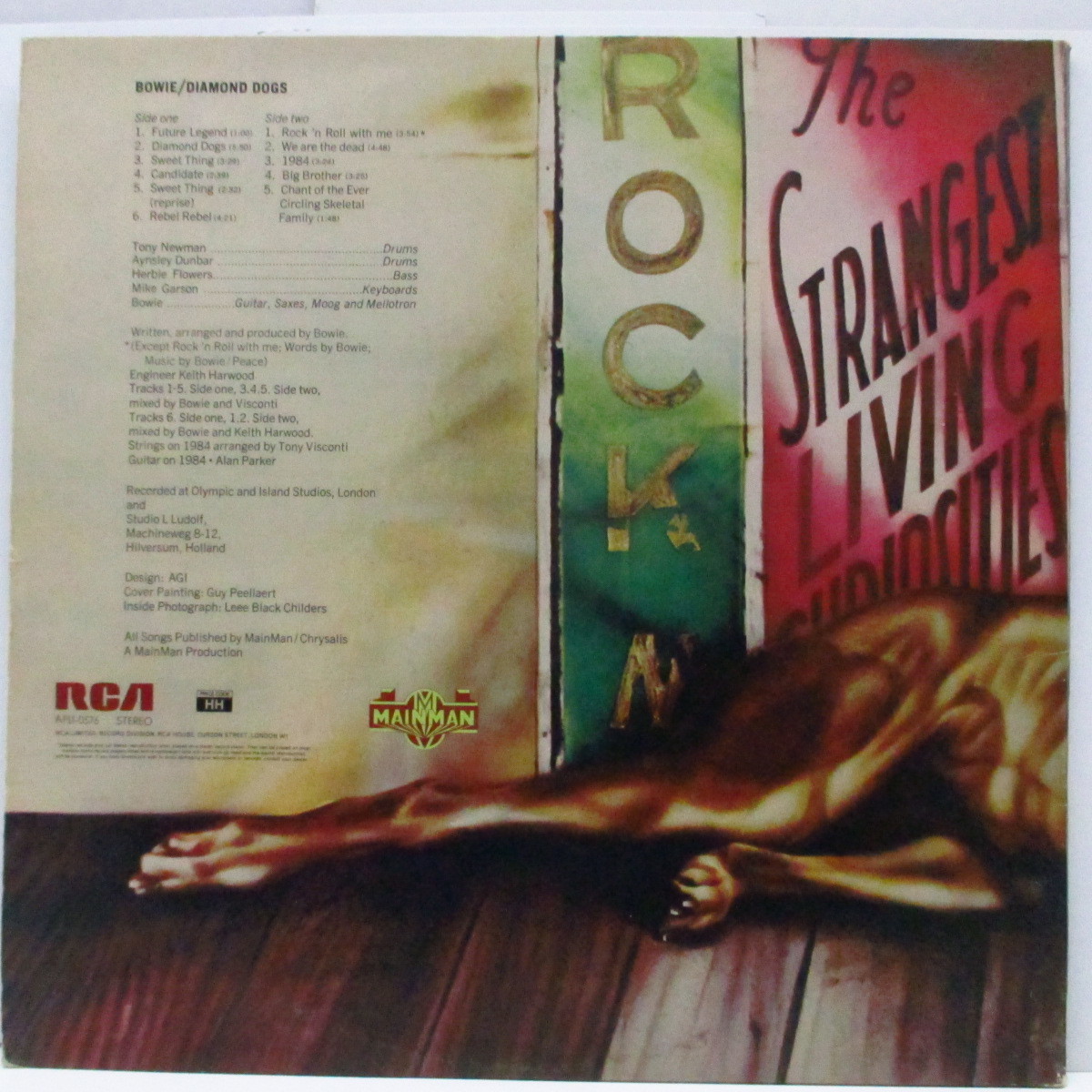 DAVID BOWIE-Diamond Dogs (UK オリジナル LP/プレス会社クレジット無し見開きジャケ)_画像2