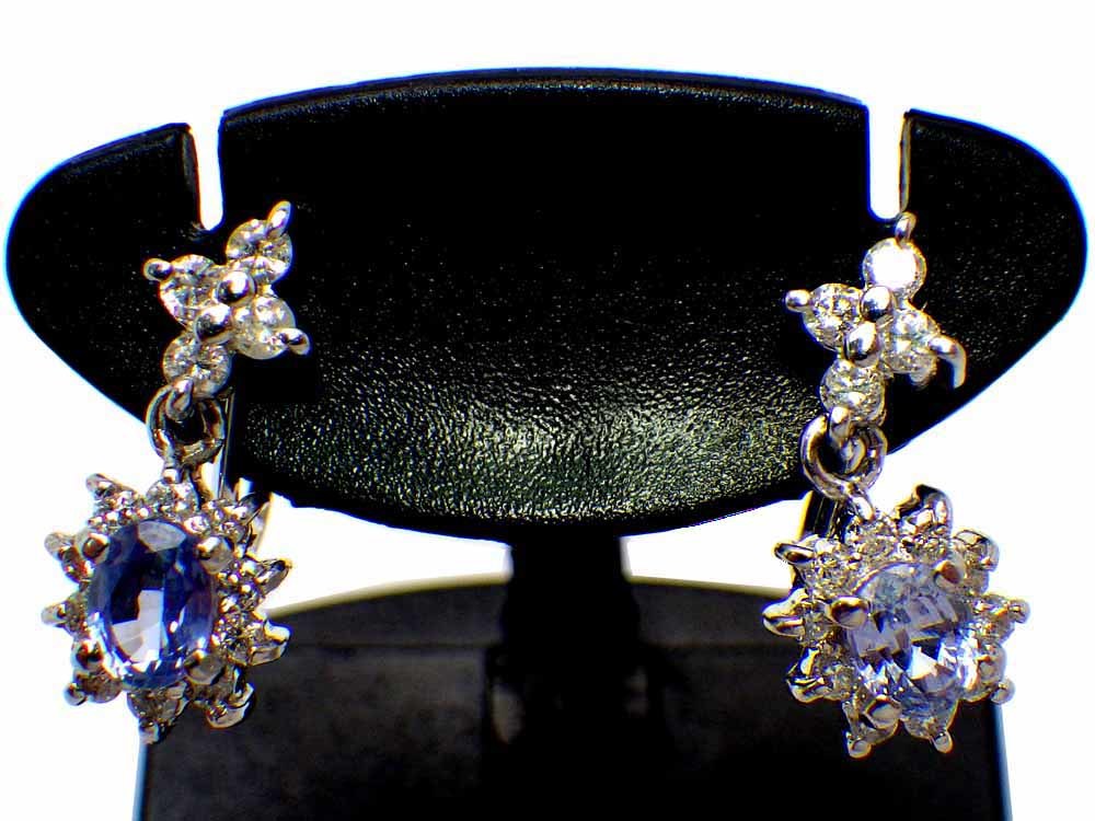 サファイア ダイヤモンド イヤリング Pt900 4.02g GRJソーティング付き　Jewelry Sapphire0.33ct×2 ダイヤ0.18ct×2 Earring