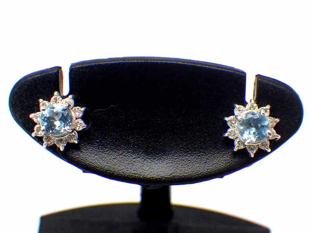 ブルートパーズ ダイヤモンドピアス K18WG 1.05g　Jewelry BlueTopaz Dia0.10ct Earring