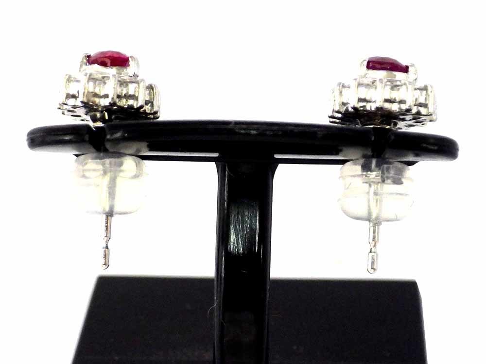 素敵な Pt900 ピアス ダイヤモンド ルビー 3.4g Jewelry Earring Dia0