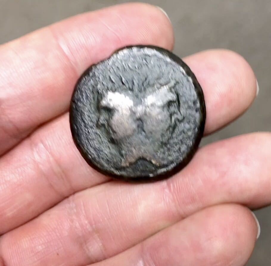 【歴史的古代コイン】古代共和制ローマ 三頭政治　ポンペイウスの肖像入りアス青銅貨_画像5
