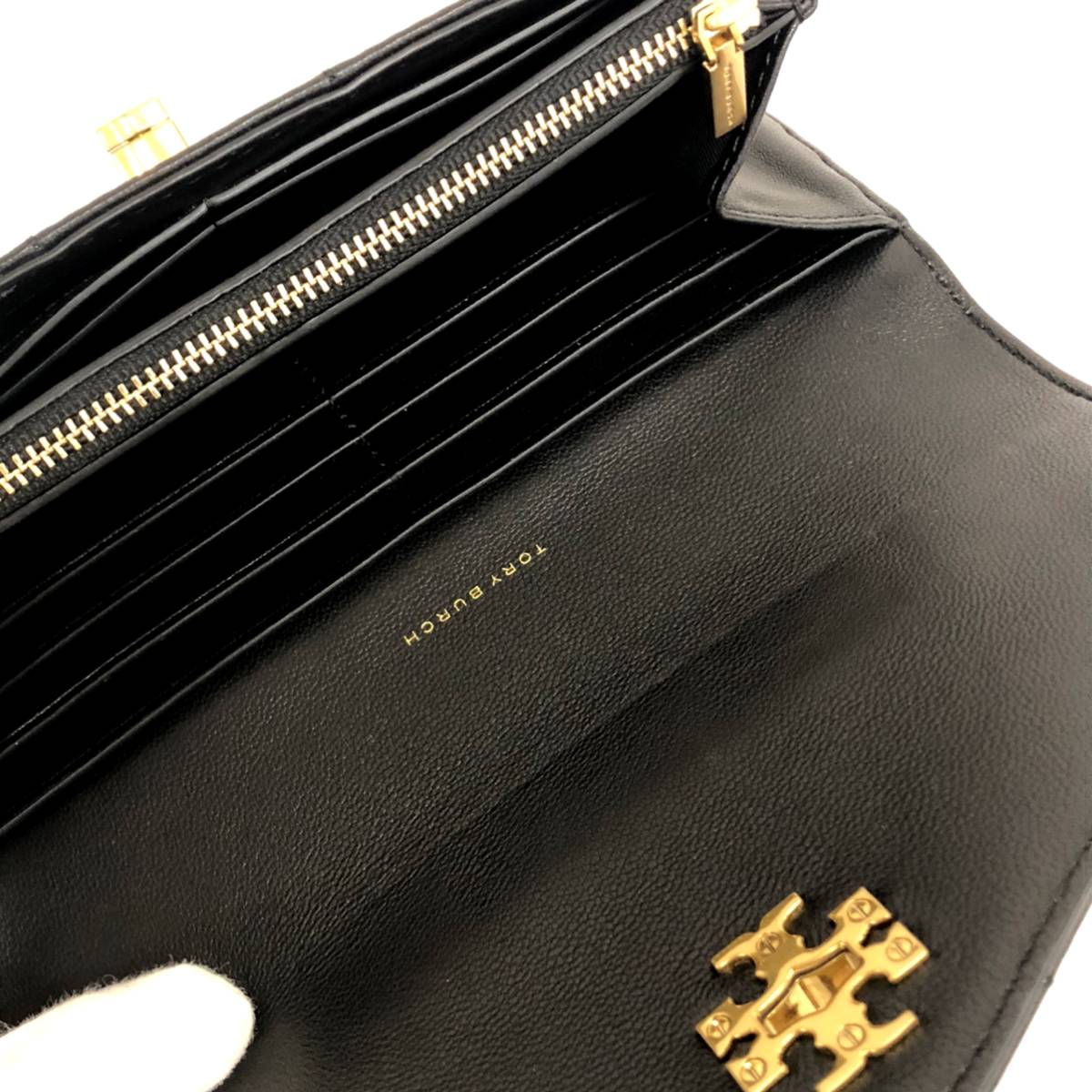 ■【新同品】TORY BURCH/トリーバーチ☆オールレザー長財布 ターンロック式■_画像2